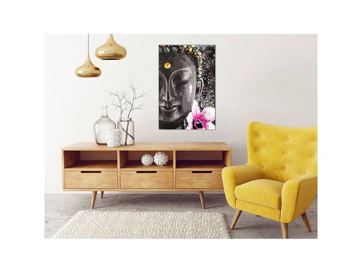 Bild Buddha & Flower Leinen Multicolor 40 x 60cm