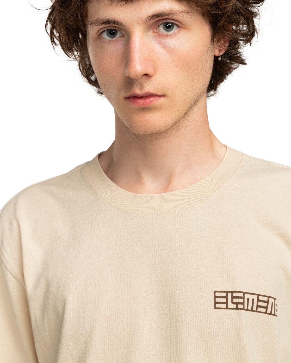 T-Shirt ELEMENT "Nature Calls x Element Spiral", Herren, Gr. M, beige (parchment), Obermaterial: 100% Baumwolle., Shirts T-Shirt parchment M