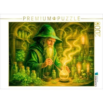 CALVENDO Puzzle Zauberer mischt uralten Trank mit magischen Kräutern | 2000 Teile Lege-Größe 90x67cm Foto-Puzzle für glückliche Stunden