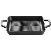 Gusseiserne Grillpfanne 25 x 25cm schwarz, mit 2 Griffen