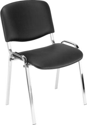 Nowy Styl Stapelstuhl ISO Basic, Kunstleder, desinfektionsmittelbeständig, Gestell verchromt