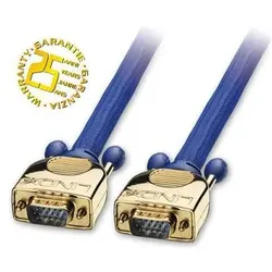 Lindy Premium Gold VGA-Anschlusskabel HD15, 5m (5 m), Videokabel, Blau