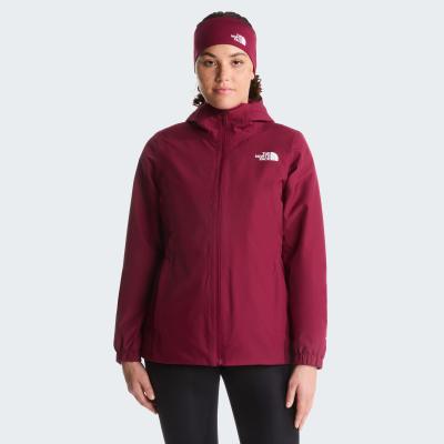 Funktionsjacke THE NORTH FACE "W QUEST JACKET", Damen, Gr. M, rot (burgundy crush), Web, Obermaterial: 100% Polyester, normal, Jacken Funktionsjacke, mit Kinnschutz, atmungsaktiv, wasserabweisend, windabweisend, leicht, Topseller