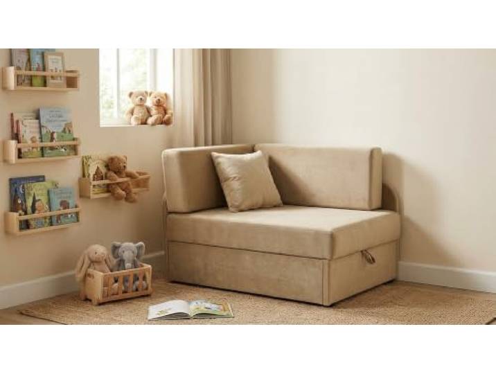 Family Meble Kinder-Schlafsofa Denis Design mit Bettkasten, ausziehbar – Variante Rosa