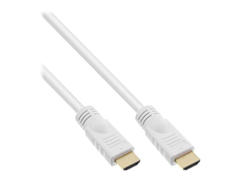 InLine® High Speed Premium - HDMI-Kabel mit Ethernet - HDMI männlich zu HDMI männlich - 5 m - weiß 17505W