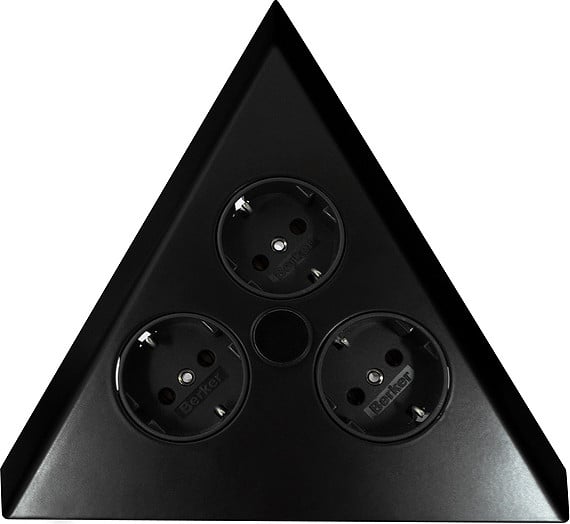 Thebo 3-voudige hoekstopcontact ST 3007-C zwart