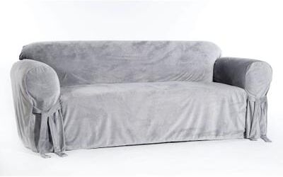 Royal Velvet Slipcover by Classic Slipcovers in Silver (Size SOFA)