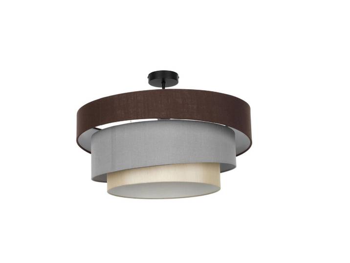 Novel Deckenleuchte Fiona, Braun, Grau, Schwarz, Khaki, Metall, rund, 37 cm, einfach zu transportierenschirm, Lampen & Leuchten, Innenbeleuchtung, Deckenleuchten, Deckenleuchten