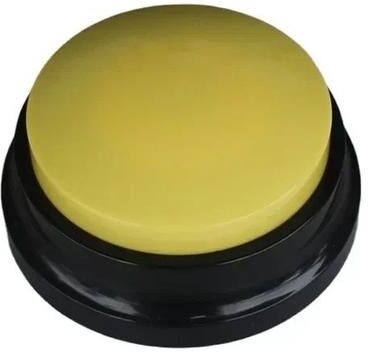 Inspire Curations Recordable Dog Training Button Personalized Talking Buzzer For Pet Communication recording yellow