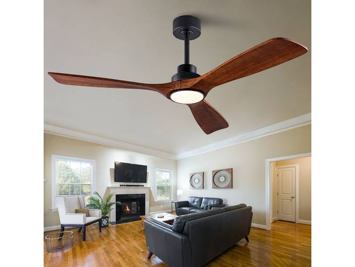 42 52 60 pouces ventilateur De plafond en bois avec lumières télécommande silencieux moteur à courant continu Ventiladores De Techofor salon