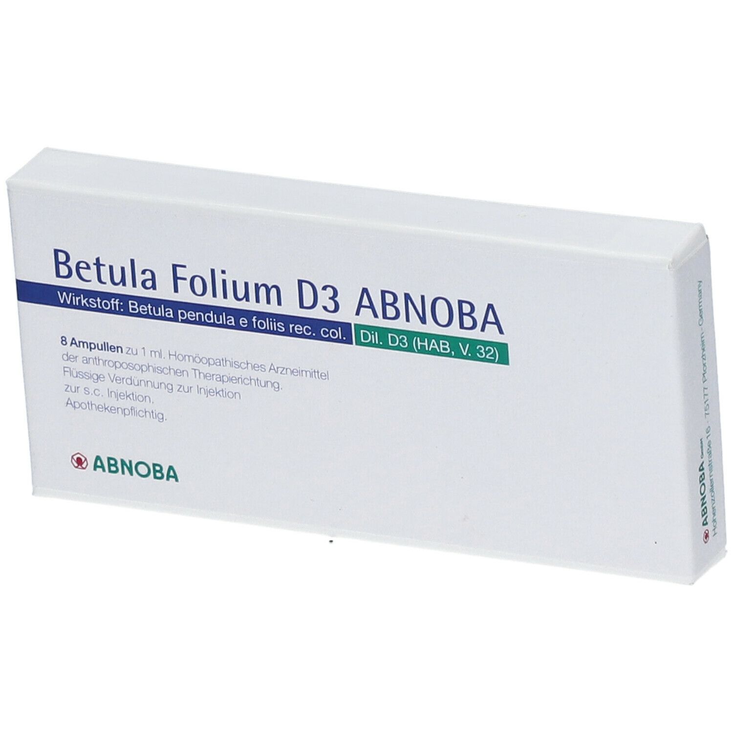Betula Folium D 3 Abnoba Ampullen 8x1 ml