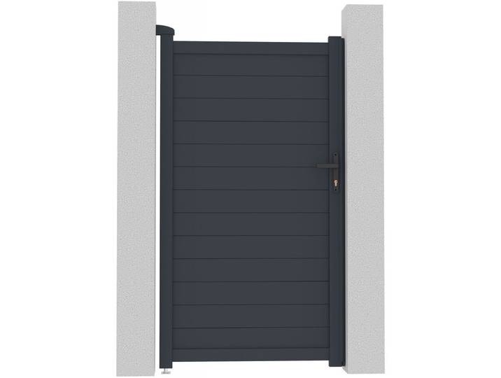Portillon aluminium Marc - 101.2 x 180.9 cm - Gris