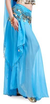LightInthebox Belly Dance Skirt Coin Beading Draping Women's Training Natural Chiffon / Ballroom