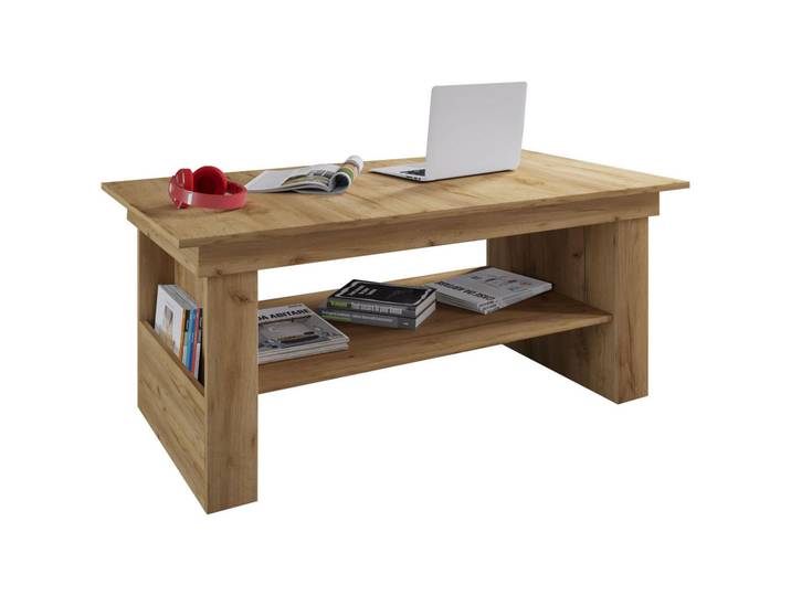 Mid.you Couchtisch, Eiche, Honig, rechteckig, 115x52.5x65 cm, offenes Fach, Wohnzimmer, Wohnzimmertische, Couchtische