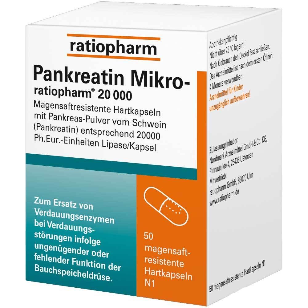 Pankreatin Mikro-ratio.20.000 magensaftr.Hartkaps. 50 St Kapseln