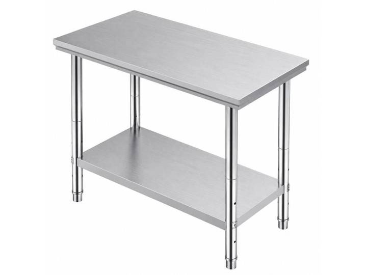 Table de Travail Cuisine Inox 60X90X80 cm Plan de Travail Cuisine en 2 Etage Table de Travail en Acier Inoxydable pour Préparation