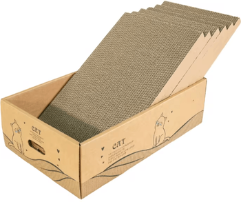 Inspire Curations 6 Pack Extra Large Reversible Cardboard Cat Scratching Posts For Indoor Cats 6pcs