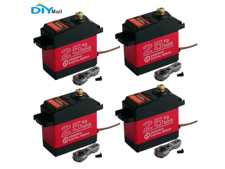 Servomoteur numérique étanche DS3225 25kg, 4 pièces, couple élevé, engrenage entièrement métallique DS, pour voiture Baja RC, robot inoler