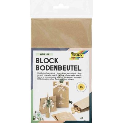 Folia Blockbodenbeu M NATUR, lebensmittelecht, 120x60x210mm, 15 Stück