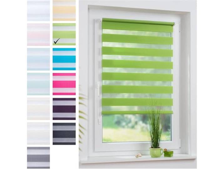Liedeco® Duo Rollo Klemmfix - 80 x 210 cm Apple Green/lichtdurchlässig/stufenlos verstellbar/leichte Innen-Montage ohne Bohren mit Klemmträgern
