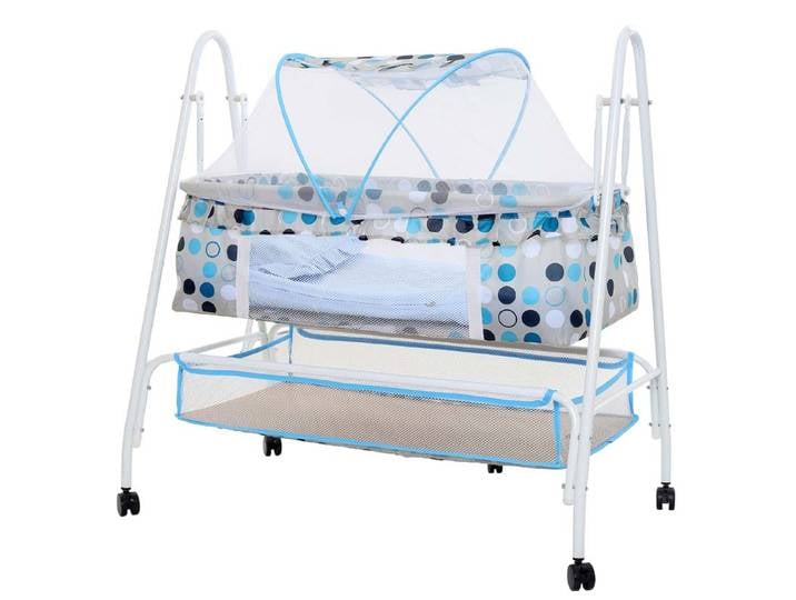 Berceau de bébé, lit à bascule multifonctionnel pour bébé, hamac balançoire pour nouveau-né avec 4 roues et moustiquaire