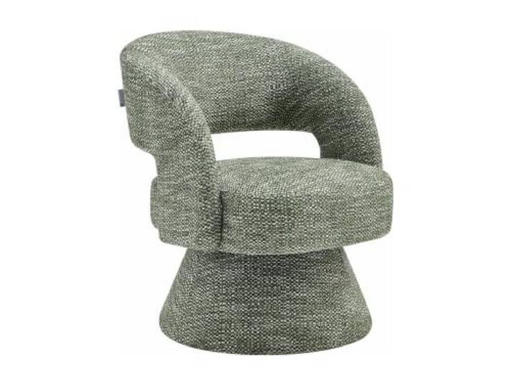 Vente-unique - Sessel mit gerader Rückenlehne 1 Person Narolia - Stoff Grün Strukturierte Oberfläche Drehfunktion für mehr Flexibilität
