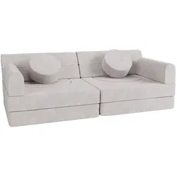 Kindersofa Kayo mit Cord Bezug & Kissen - beige