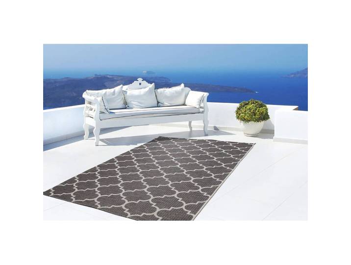 Kurzflorteppich Indonesia-Batu Grau/Grau Webstoff 80 x 230cm