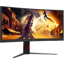 AOC CU34G4ZCA (3440 x 1440 Pixel, 34"), Monitor, Rot, Schwarz