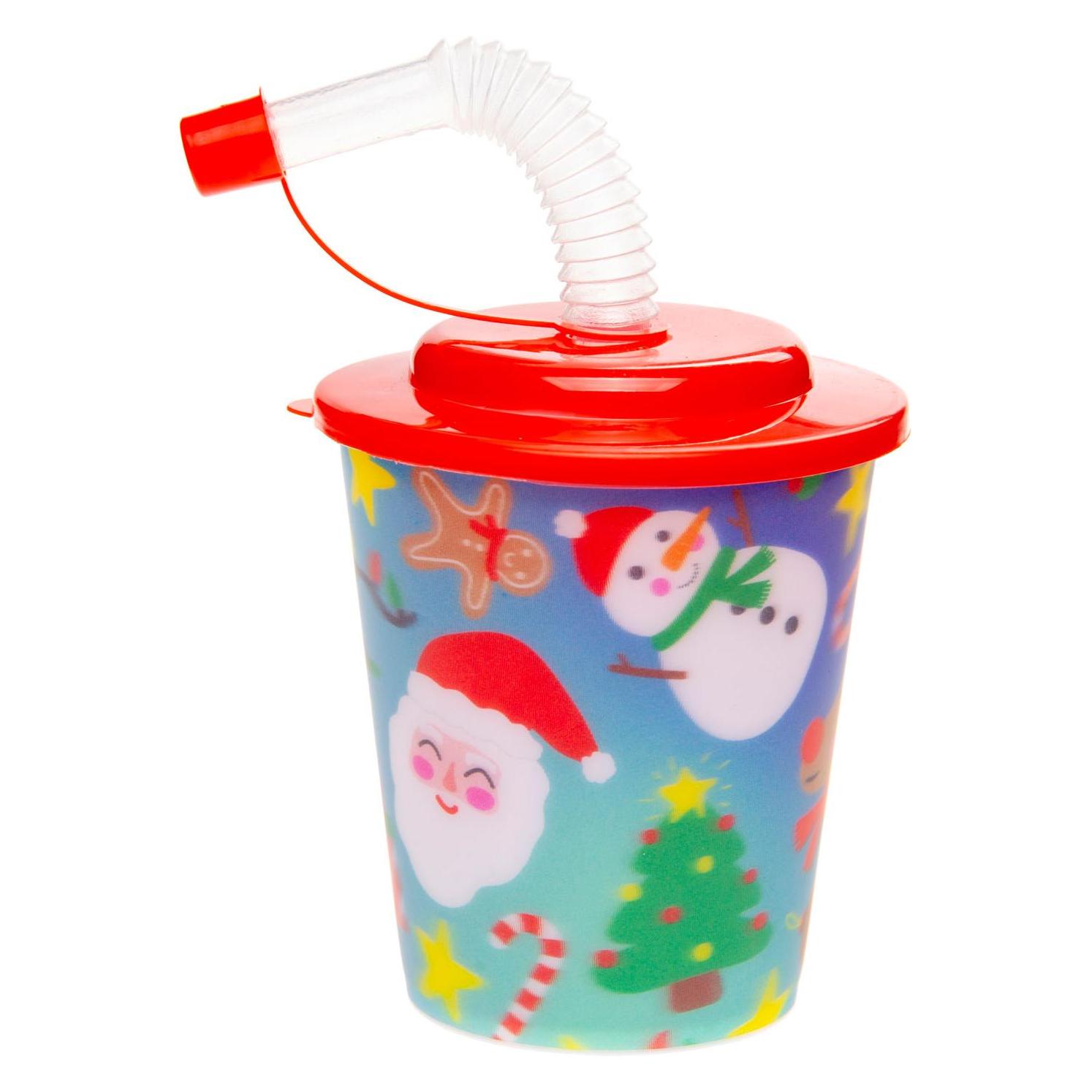 Tasse mit Deckel und Strohhalm Weihnachten (22906388)