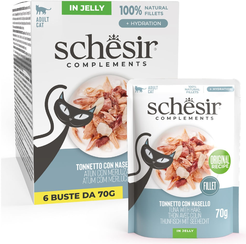 Schesir Cat Complements Busta Multipack 6x70G TONNETTO CON NASELLO