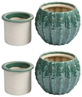 ELK Lifestyle Elk Home Santa Fa Green Earthenware 6 Inch Wide Vessel