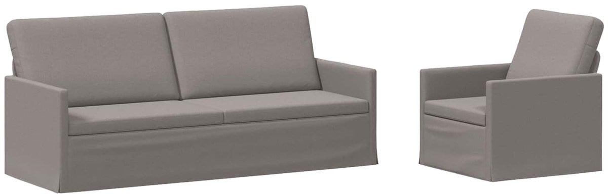 vidaXL Moderne Bankstel Set van 2 - Taupe - Stof