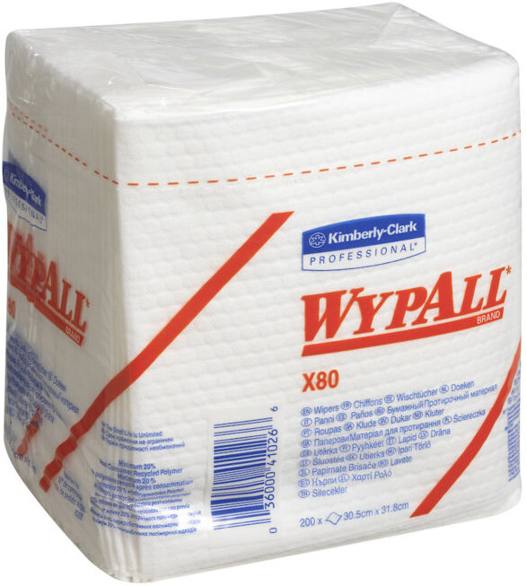 WYPALL X80 Lingettes 31,5x33 blanches Carton 4x50 pcs (8388)