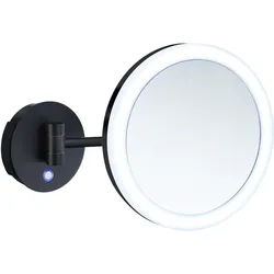 Smedbo OUTLINE Kosmetikspiegel mit LED-Bleuchtung, Dual Light, Schwarz FK485EBP