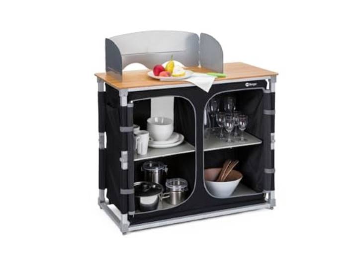 BERGER Campingküche, Küchenbox Outdoor Camping Küche Camping Küchenschrank faltbar mit Aluminiumgestell