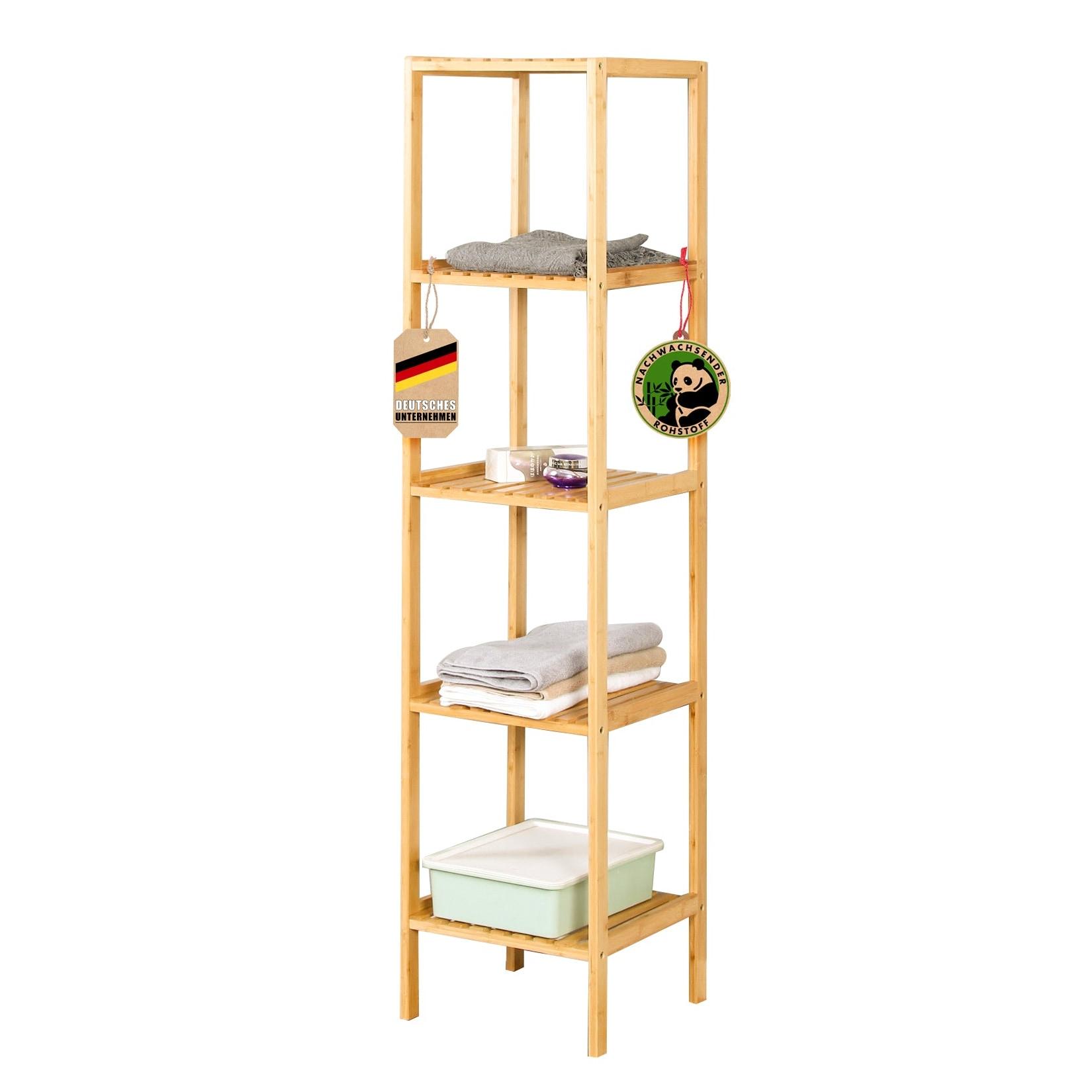 Floordirekt Bambus-Standregal Lowa Ideal zur kreativen Anordnung Ihrer Wohnaccessoires
