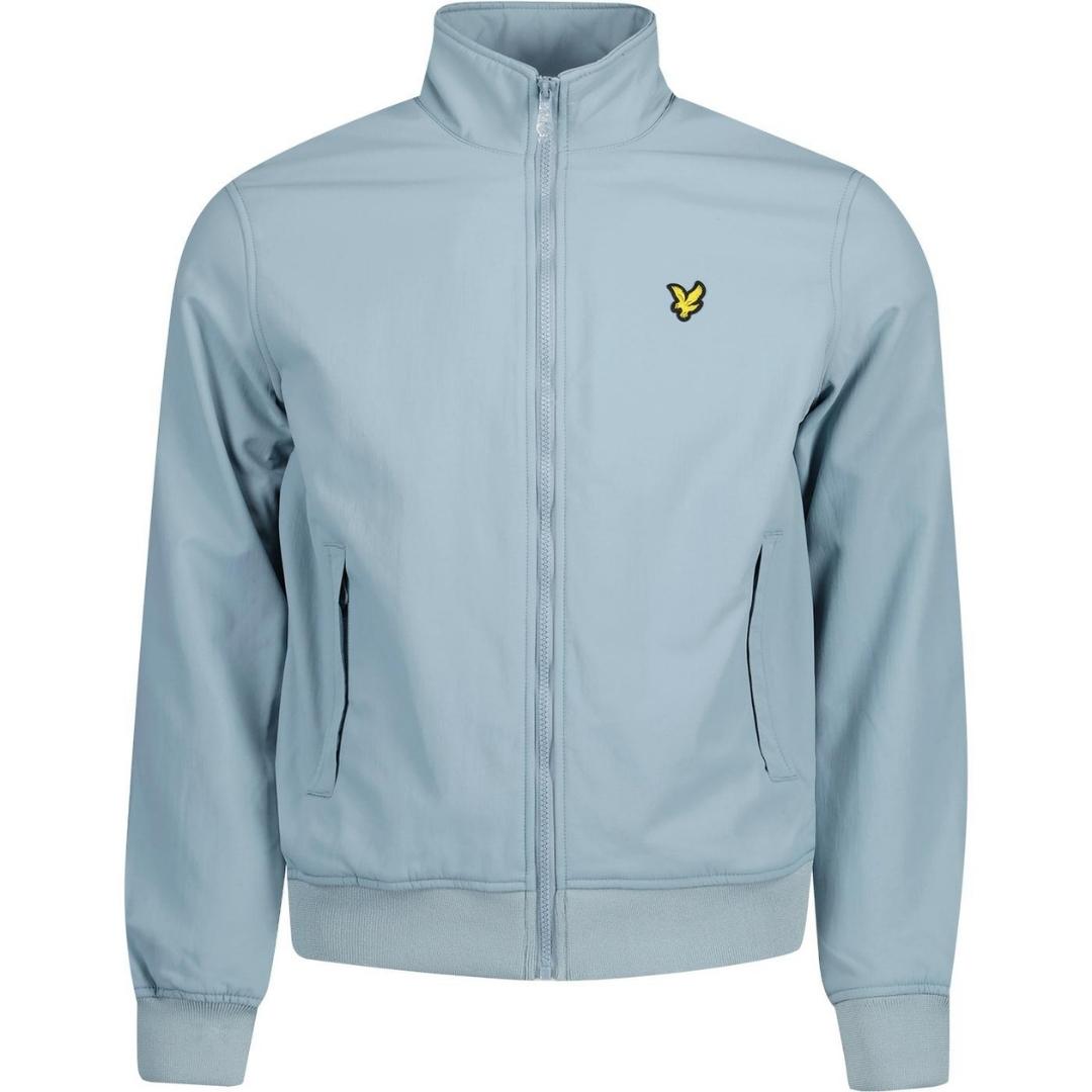Lyle & Scott Fleece-gefütterte blaue Away-Jacke mit Trichterkragen