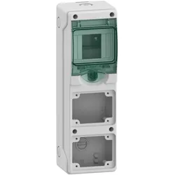 Schneider Electric 13176 Kaedra-Minigehäuse, für Steckdosen, 98x310mm, 4 Module, 2 Öffnungen