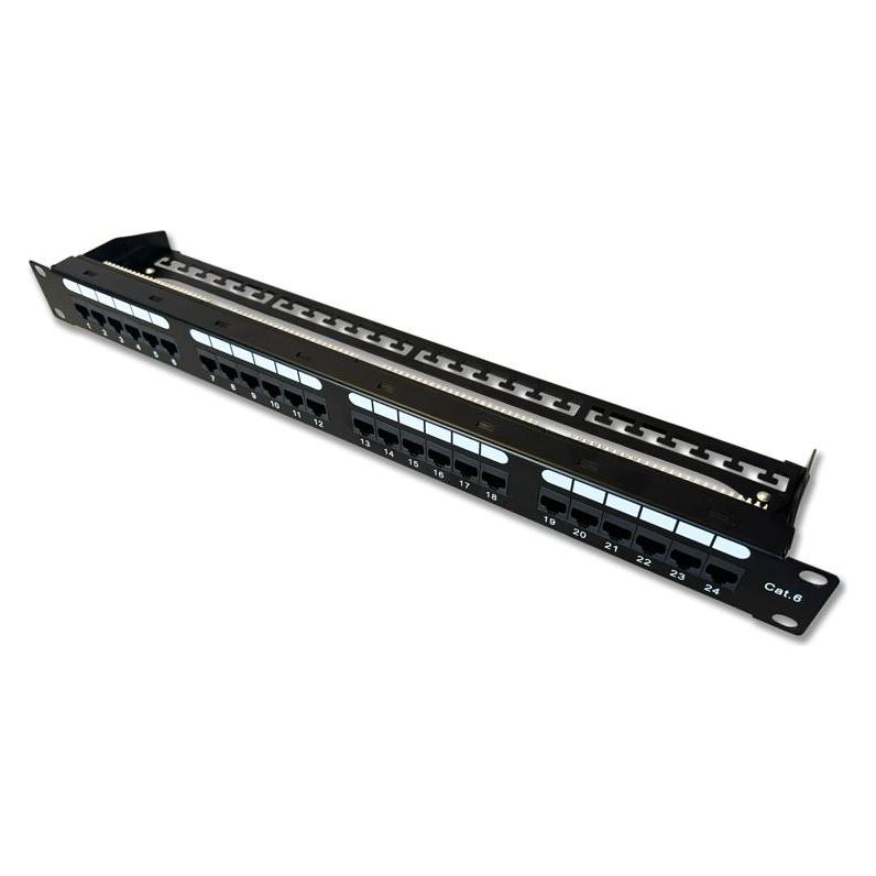 Datacom Patch Panel 19inch, UTP 24 port CAT6 DUAL 1U BK (4x6p) VL (50271212412)