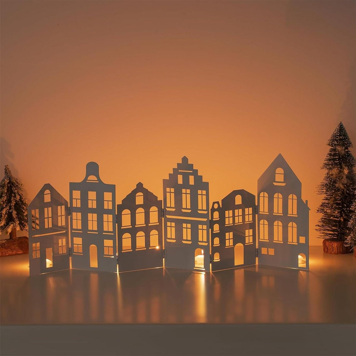 Allecto Plus Kerst Kaarsenhouder voor Tealights - Wit Metaal