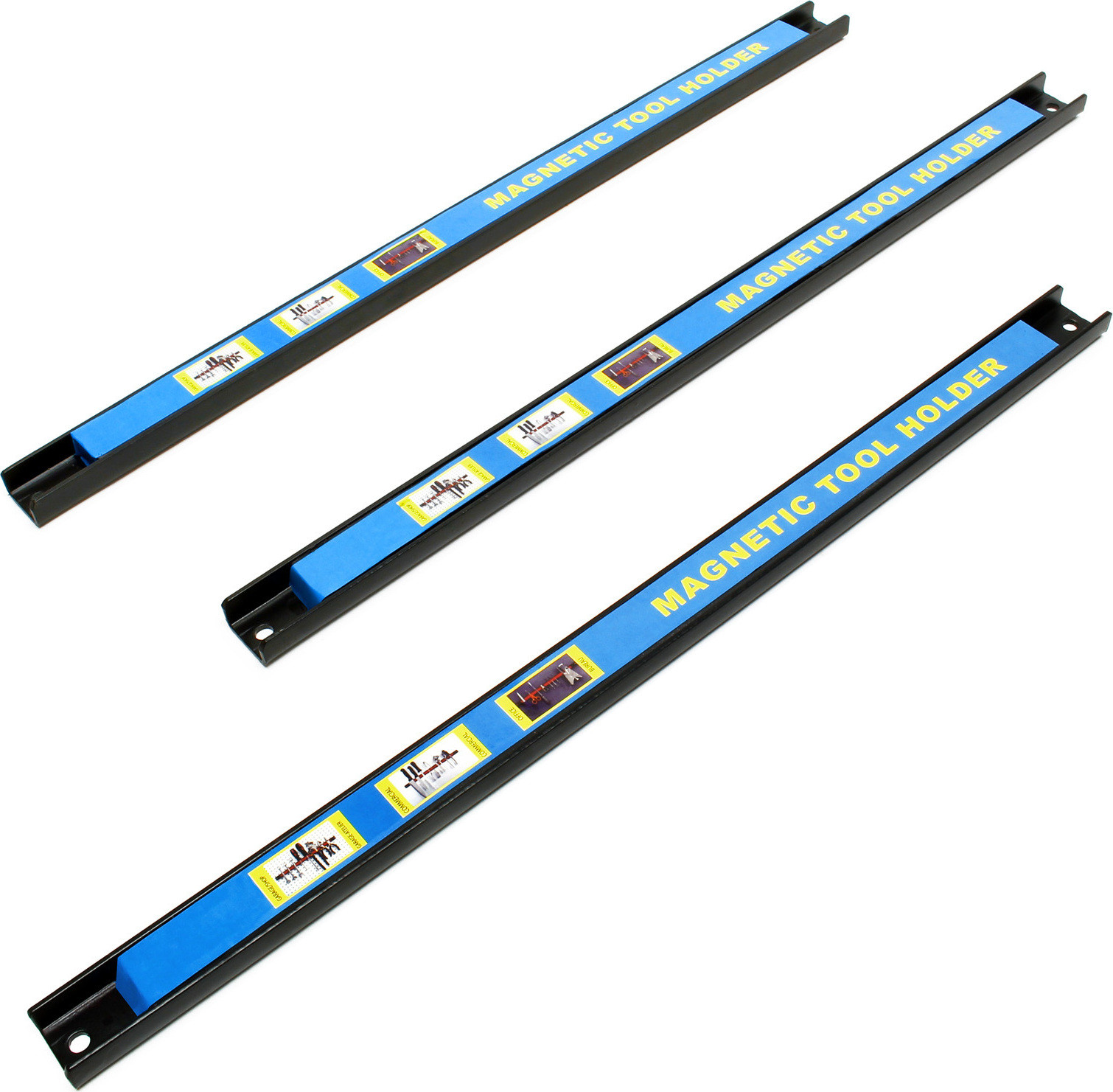 Wiltec Magnetische gereedschapshouder 3-delige set van koolstofstaal voor wandmontage in de werkplaats