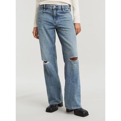 5-Pocket-Jeans G-STAR "Judee Low Waist Loose Jeans", Damen, Gr. 24, Länge 30, blau (antique faded ripped fjord), Obermaterial: 100% Baumwolle, Jeans 5-Pocket-Jeans