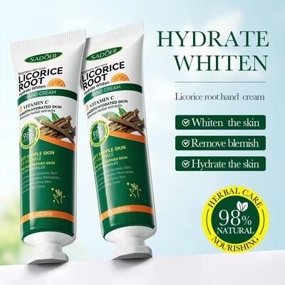 Inspired Finds SADOER Vitamin C Hand Cream With Licorice Extract Brightening Moisturizing Hand Cream For Soft Hydrated Hands 2pcs