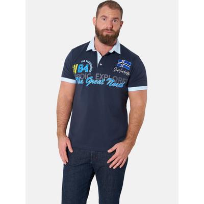 Poloshirt JAN VANDERSTORM "Poloshirt NANBOR", Herren, Gr. 4XL, blau (dunkelblau), Shirts