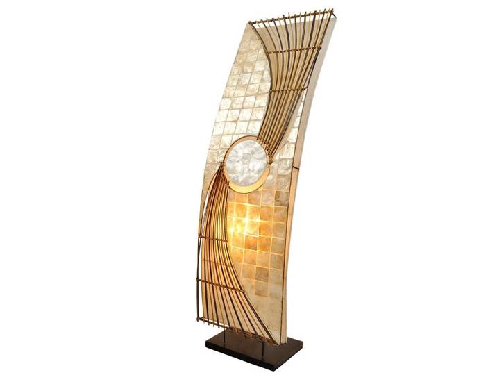 Woru Stehlampe Quento, creme / amber, für Wohn- / Esszimmer, Design, Stehlampe