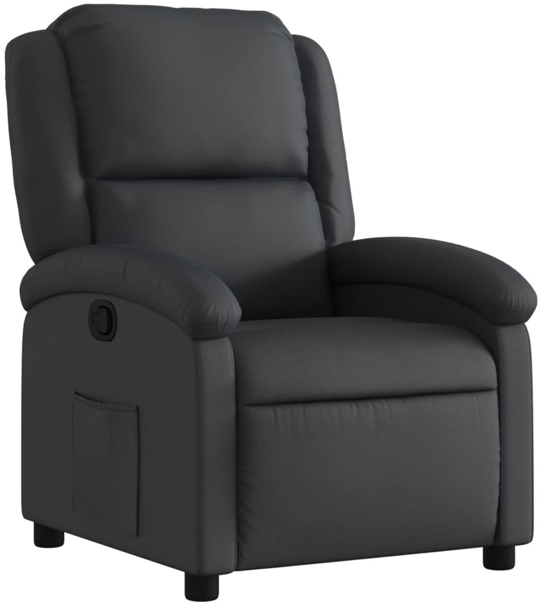 vidaXL Relaxfauteuil voor volwassenen - Zwart - Echt leer