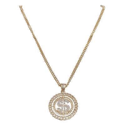 Edelstahlkette URBAN CLASSICS "Urban Classics Unisex Dollar Diamond Necklace", gold, Halsketten, Damen, onesize, Zink, Edelstahlkette