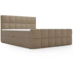 BOXBETT Alicante 160x200 Bouclé-Stoff Braun