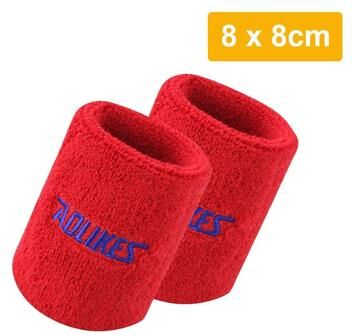 Uplift Treasures AOLIKES Sports Wrist Sweatbands Moisture Wicking Wristbands Pair 8cm red